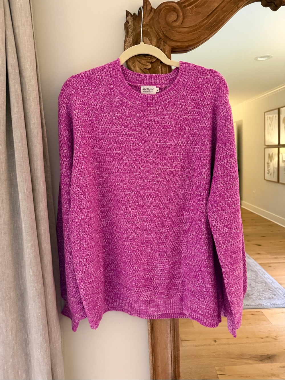 Soft Fuchsia Crewneck Sweater by Shop The Mint